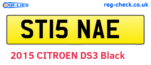 ST15NAE are the vehicle registration plates.