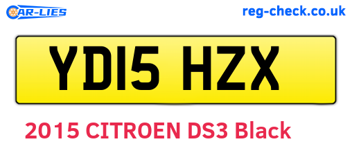 YD15HZX are the vehicle registration plates.