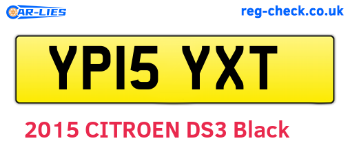 YP15YXT are the vehicle registration plates.