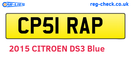 CP51RAP are the vehicle registration plates.