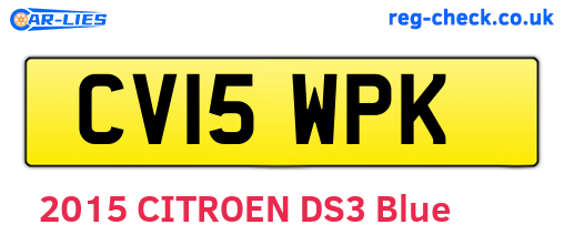 CV15WPK are the vehicle registration plates.