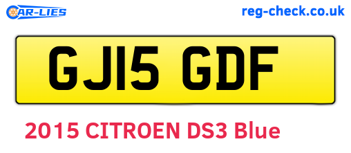 GJ15GDF are the vehicle registration plates.