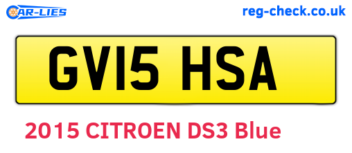 GV15HSA are the vehicle registration plates.