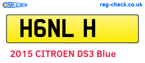 H6NLH are the vehicle registration plates.