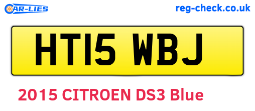 HT15WBJ are the vehicle registration plates.