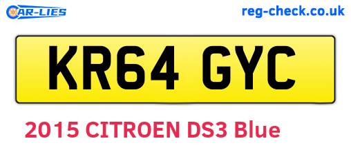KR64GYC are the vehicle registration plates.