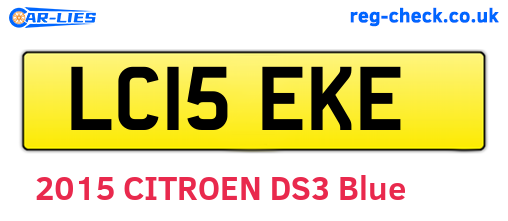 LC15EKE are the vehicle registration plates.