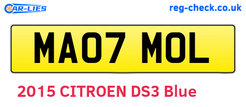 MA07MOL are the vehicle registration plates.
