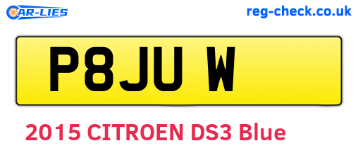 P8JUW are the vehicle registration plates.