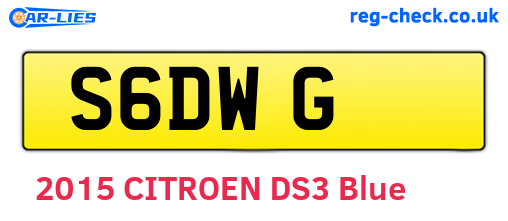 S6DWG are the vehicle registration plates.