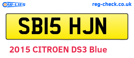 SB15HJN are the vehicle registration plates.