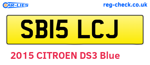 SB15LCJ are the vehicle registration plates.