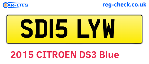 SD15LYW are the vehicle registration plates.