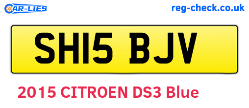 SH15BJV are the vehicle registration plates.