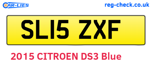 SL15ZXF are the vehicle registration plates.