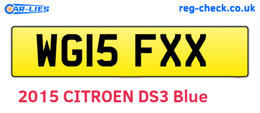 WG15FXX are the vehicle registration plates.