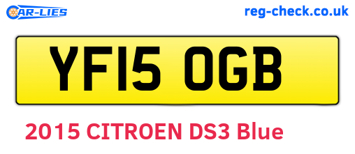 YF15OGB are the vehicle registration plates.