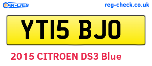 YT15BJO are the vehicle registration plates.
