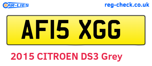 AF15XGG are the vehicle registration plates.