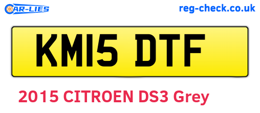KM15DTF are the vehicle registration plates.
