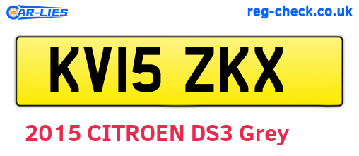 KV15ZKX are the vehicle registration plates.