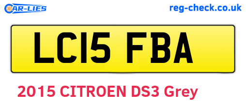 LC15FBA are the vehicle registration plates.