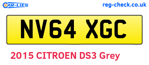 NV64XGC are the vehicle registration plates.