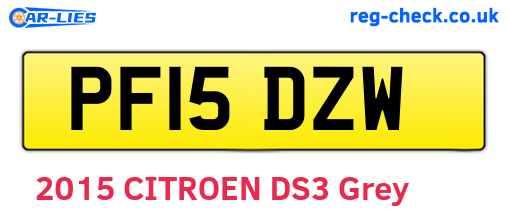 PF15DZW are the vehicle registration plates.