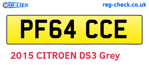PF64CCE are the vehicle registration plates.