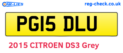 PG15DLU are the vehicle registration plates.