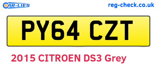 PY64CZT are the vehicle registration plates.