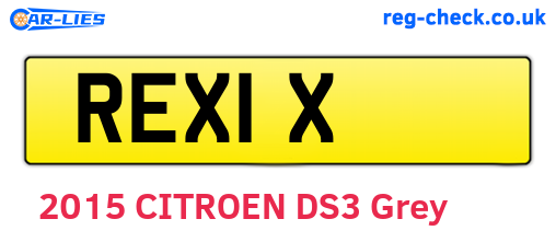 REX1X are the vehicle registration plates.