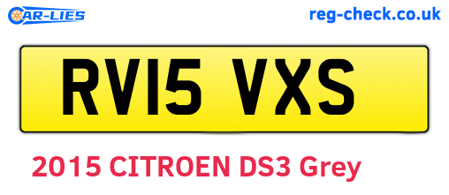 RV15VXS are the vehicle registration plates.