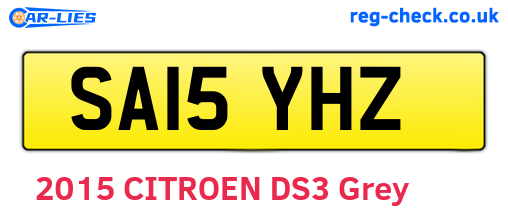 SA15YHZ are the vehicle registration plates.
