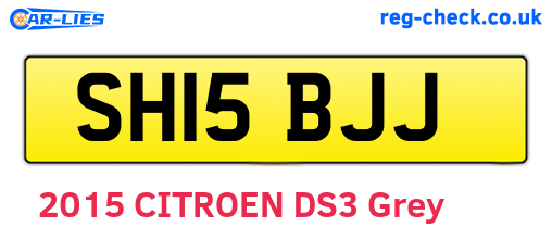 SH15BJJ are the vehicle registration plates.