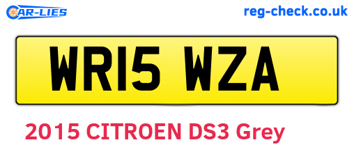 WR15WZA are the vehicle registration plates.
