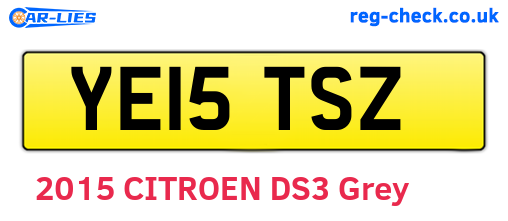 YE15TSZ are the vehicle registration plates.