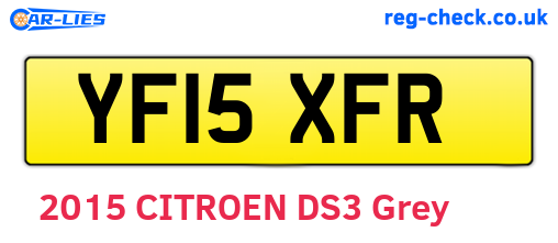 YF15XFR are the vehicle registration plates.