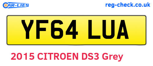 YF64LUA are the vehicle registration plates.