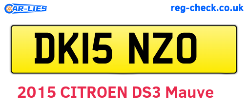 DK15NZO are the vehicle registration plates.