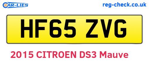 HF65ZVG are the vehicle registration plates.