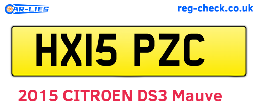 HX15PZC are the vehicle registration plates.