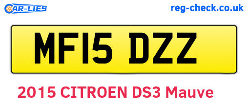 MF15DZZ are the vehicle registration plates.