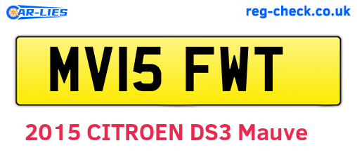 MV15FWT are the vehicle registration plates.