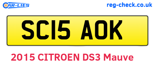 SC15AOK are the vehicle registration plates.