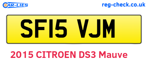 SF15VJM are the vehicle registration plates.
