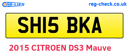 SH15BKA are the vehicle registration plates.