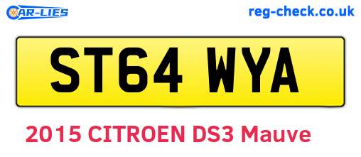 ST64WYA are the vehicle registration plates.