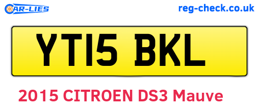 YT15BKL are the vehicle registration plates.