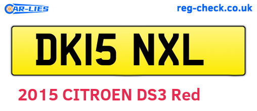 DK15NXL are the vehicle registration plates.